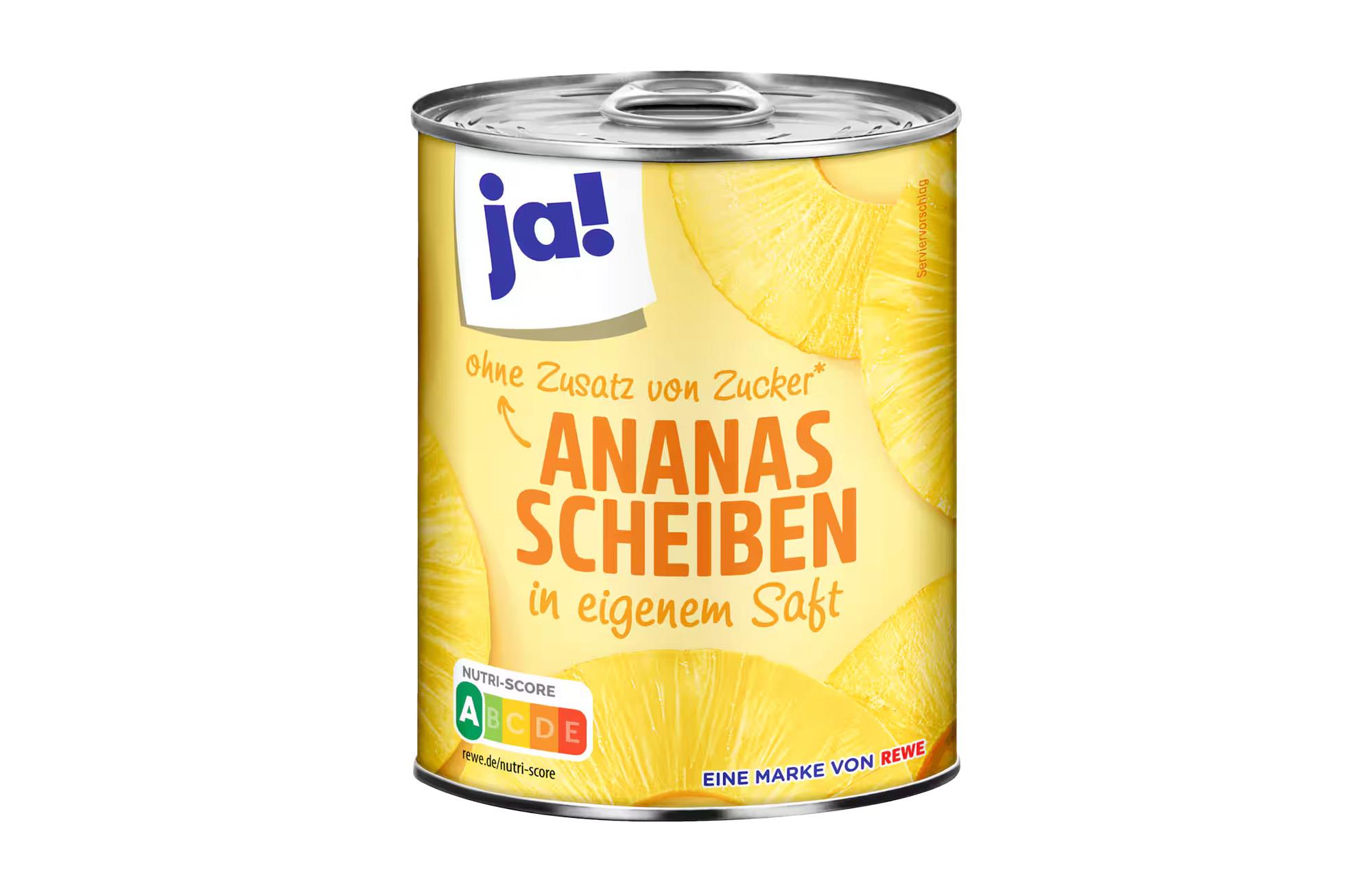 ja! Ananasscheiben in Saft 565g