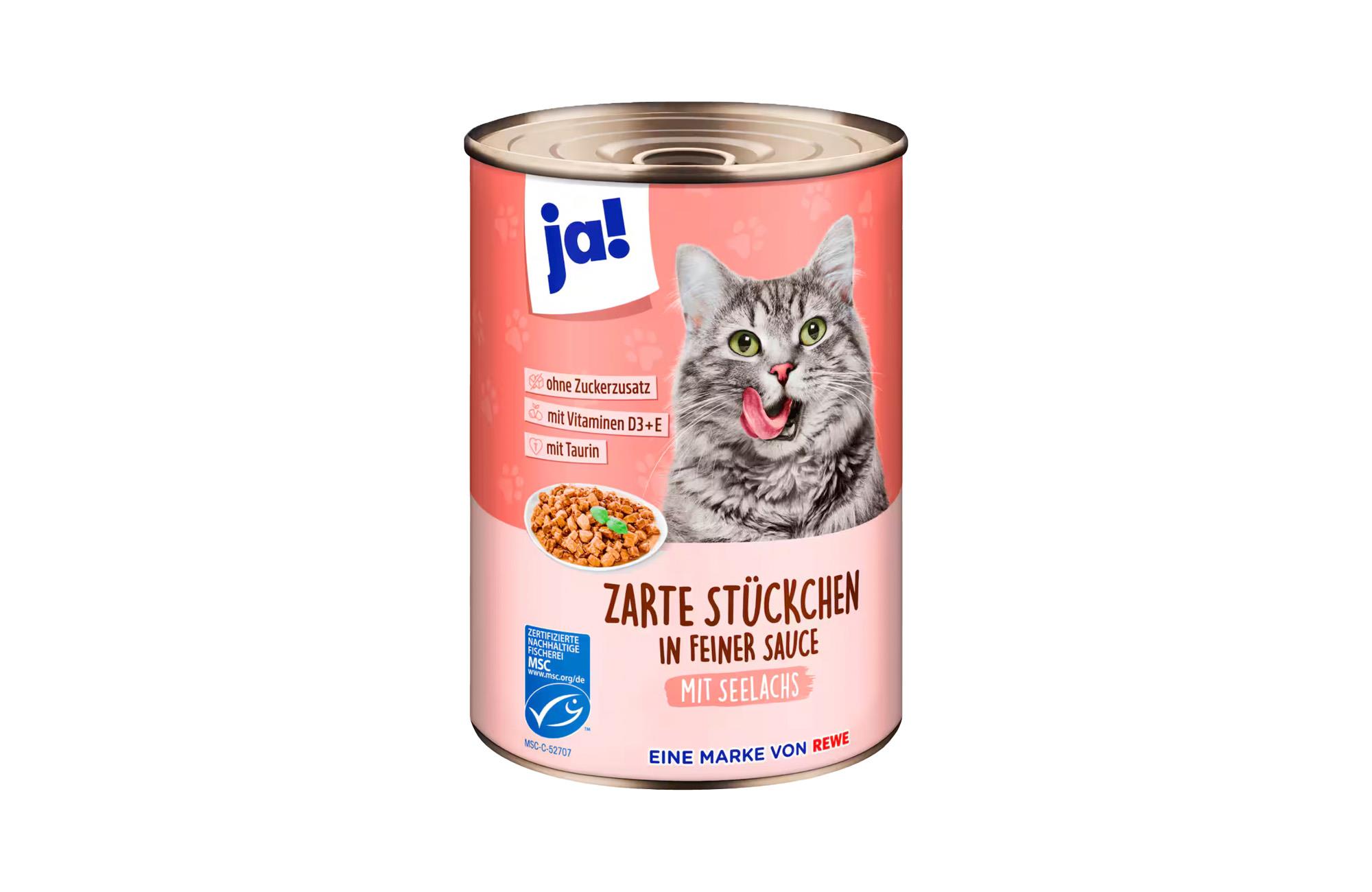 JA! Zarte Seelachsstücke 415g Dose (Katzenfutter)