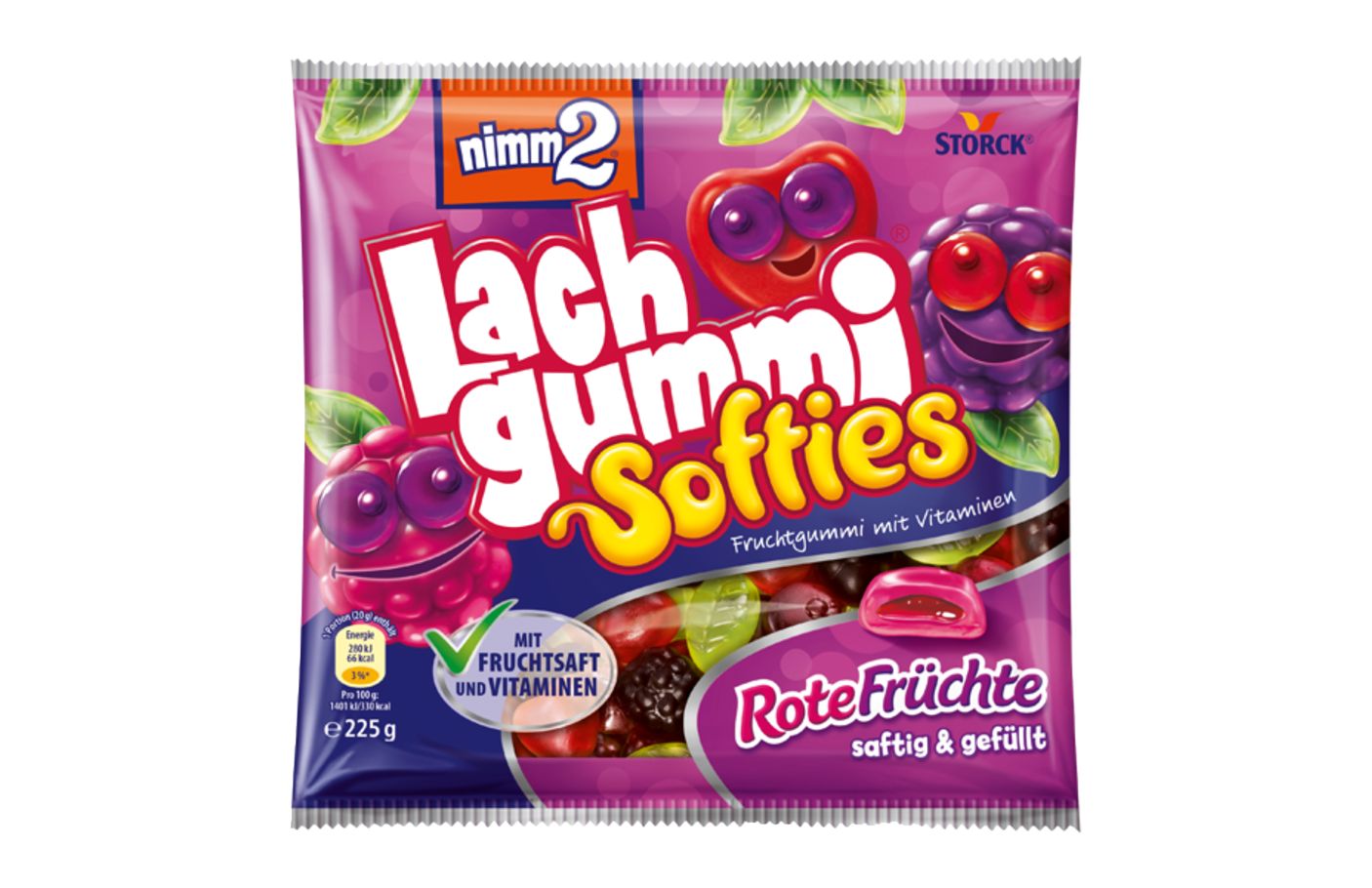 nimm2 Lachgummi Softies Rote Früchte 225g - Storck