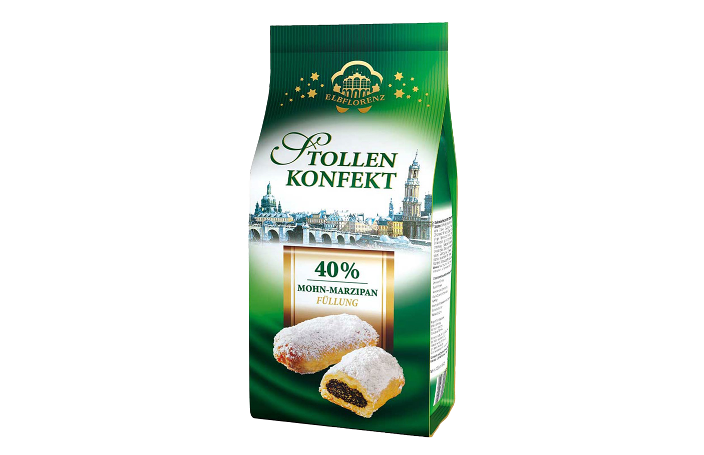 Elbflorenz® Stollenkonfekt mit 40% Mohn-Marzipan Füllung 350 g