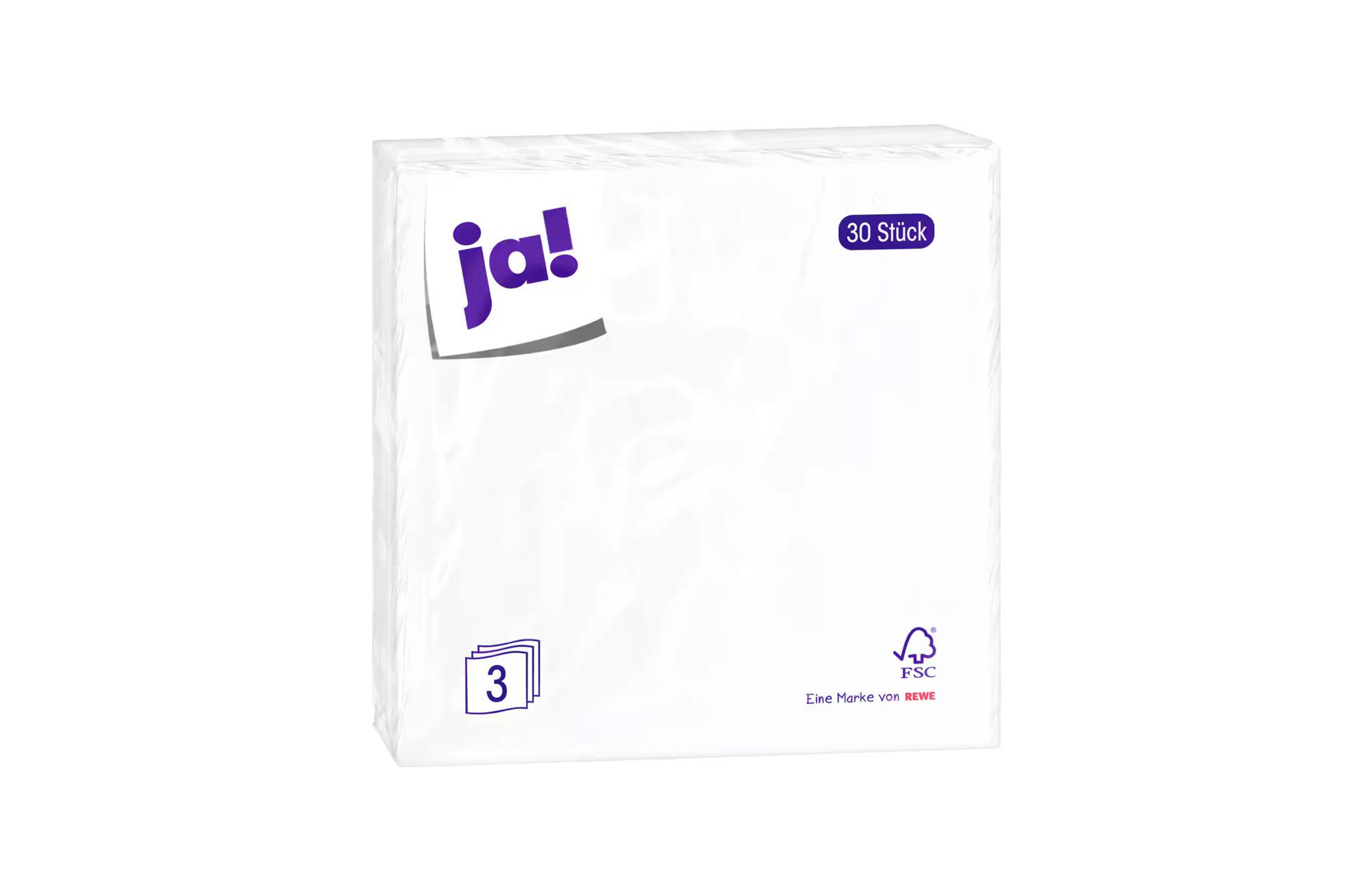 JA! Servietten weiss 30x33cm Pack