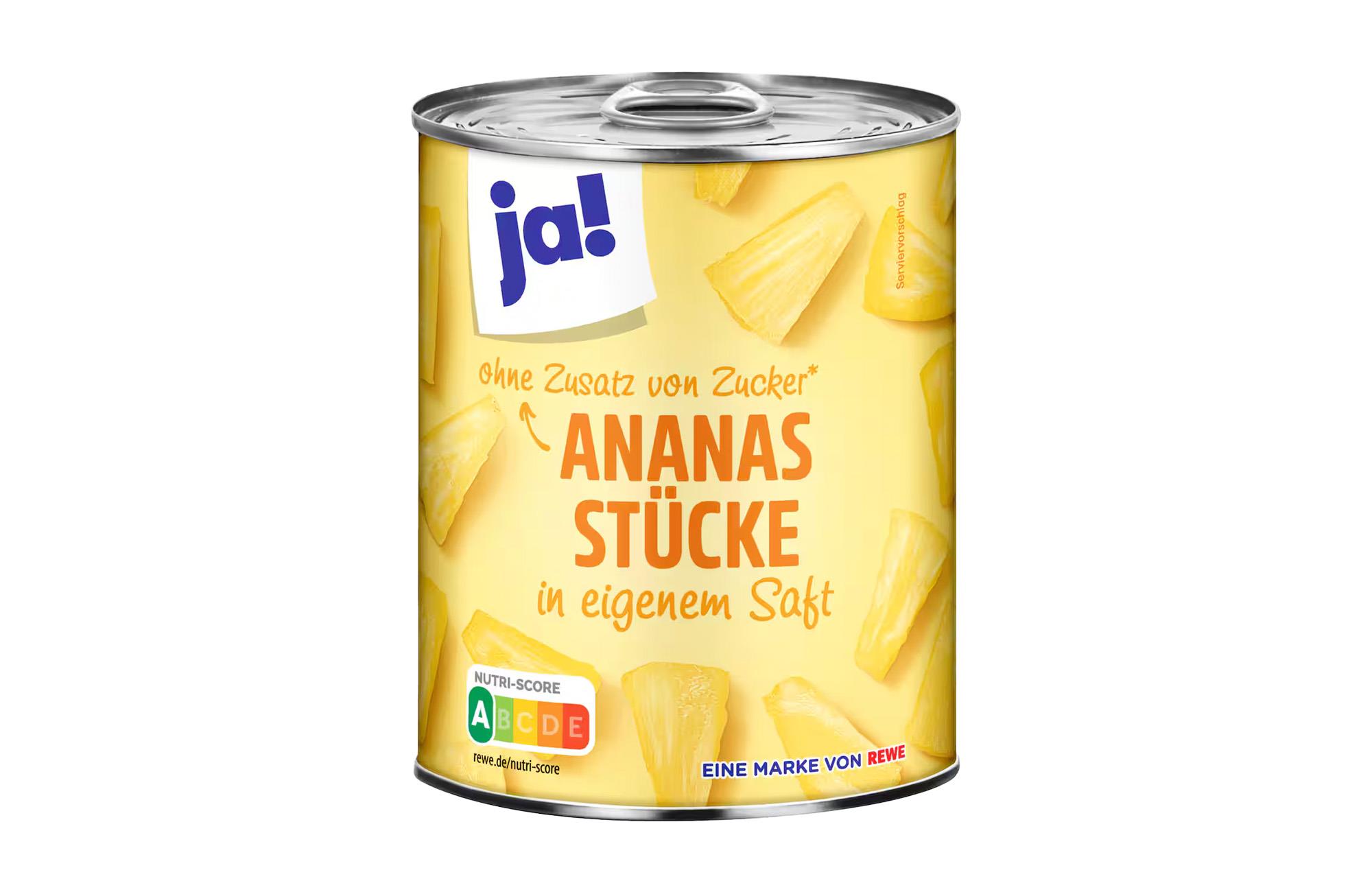 ja! Ananasstücke in Saft 565g