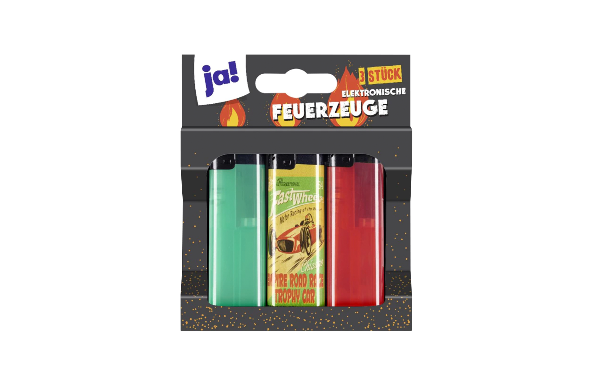 Ja! Electr. Feuerzeug 3er 1 St PK