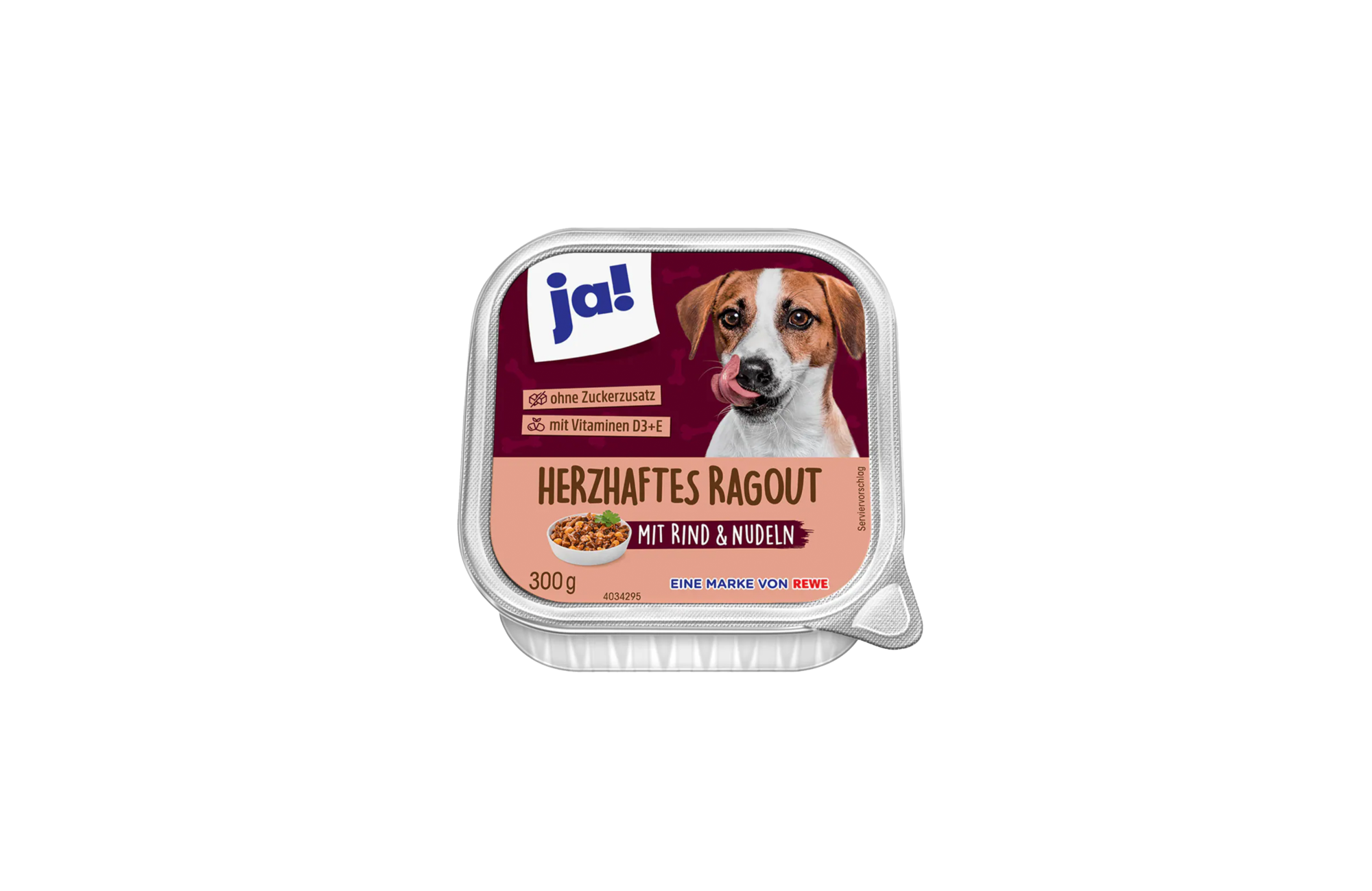 JA! Ragout Rind Nudeln 300g Schale (Hundefutter)