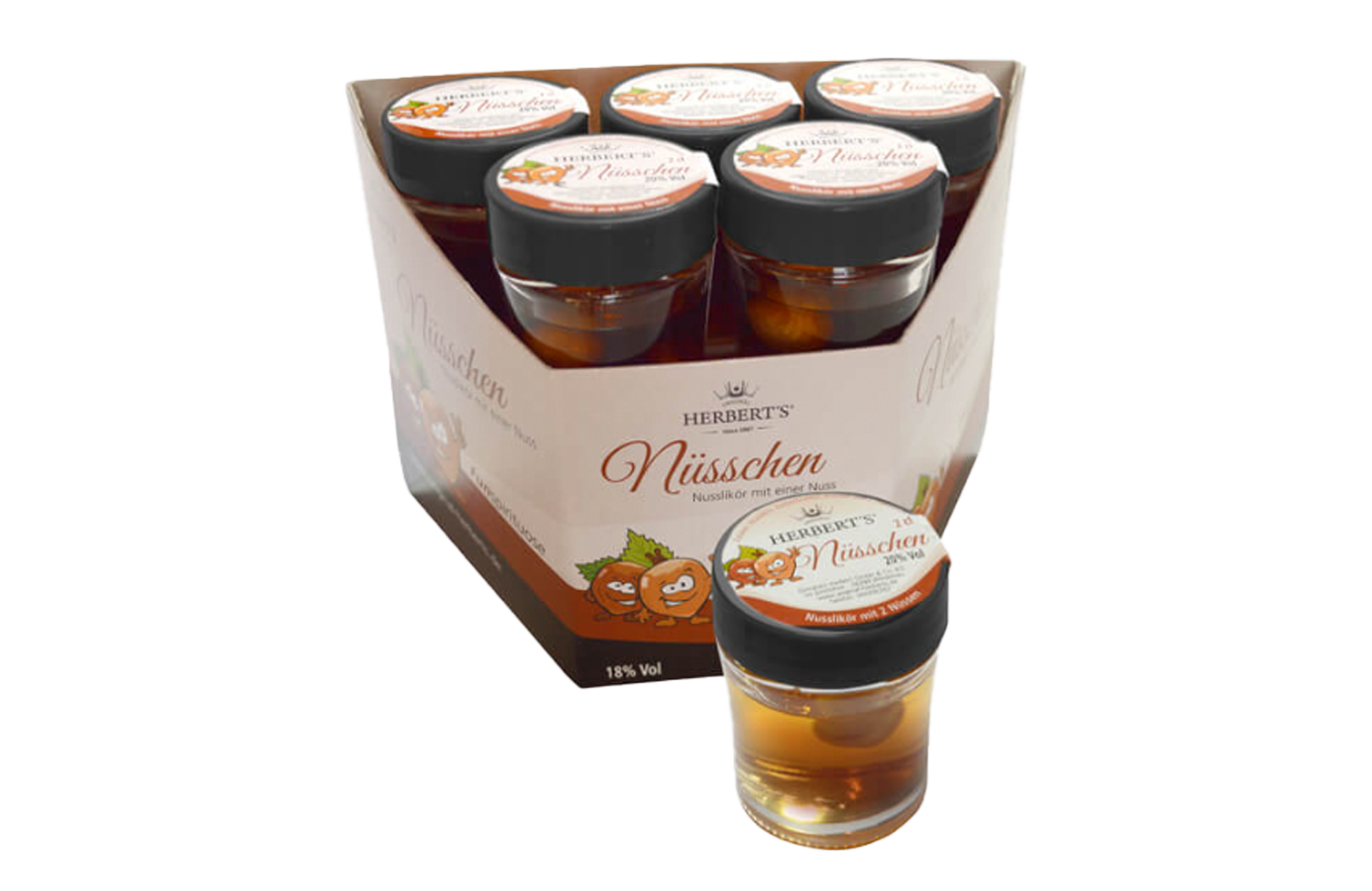 Original Herbert's Nüsschen 20 % Vol. 0,02L