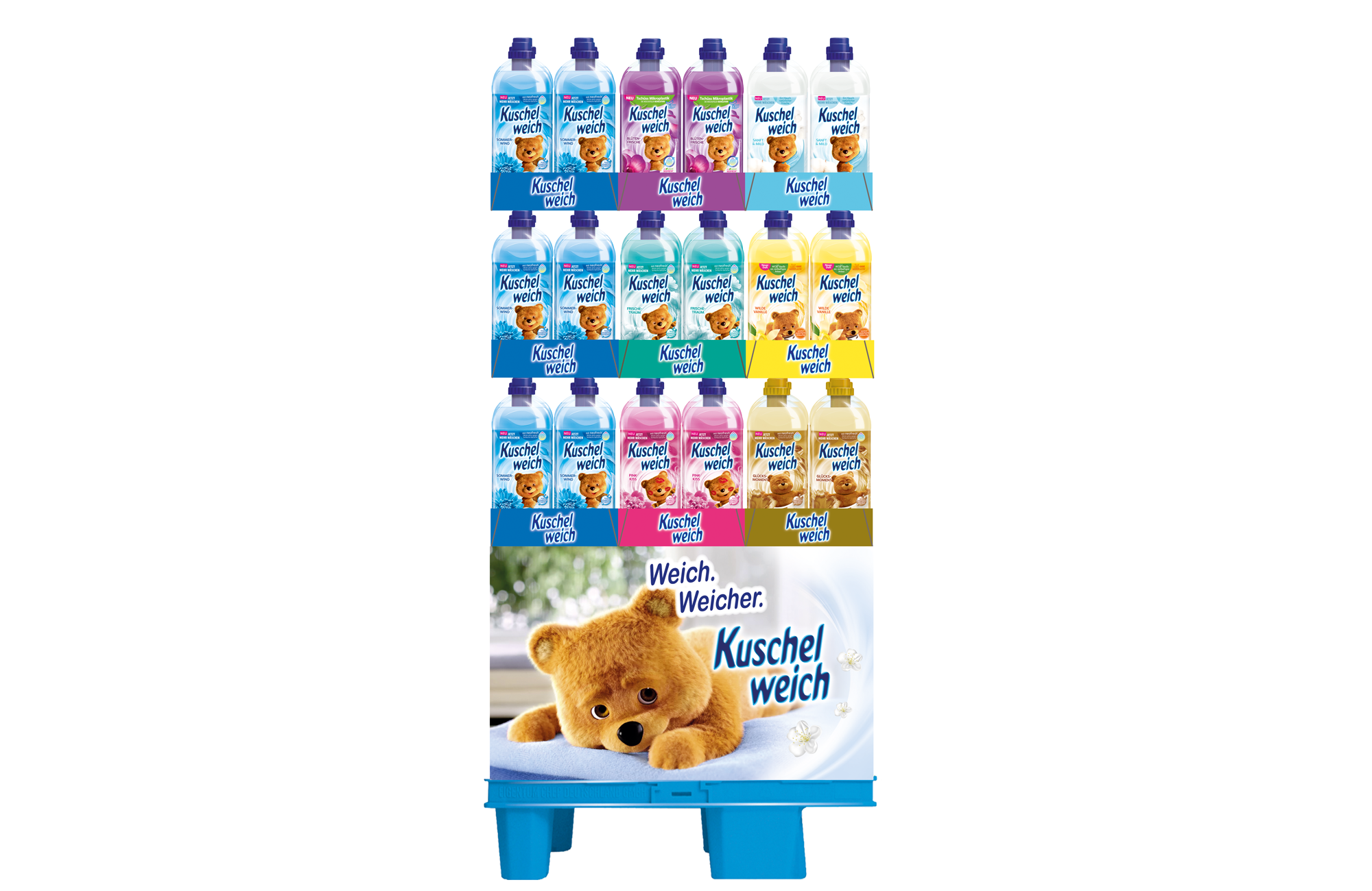 Kuschelweich Weichspüler 1L/ 38WL, 7fach, 144er Display