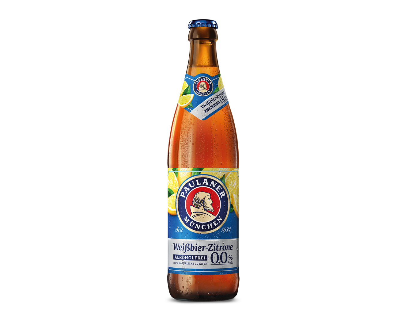 Paulaner Weißbier-Zitrone 0,0% alk. frei 20x0,5 L, 0,0 % alc Vol (Kiste)